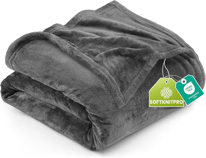 Utopia Bedding Ultra Soft Fleece Bed Blanket Queen Size Grey (90x90 Inches) | Microfiber Plush Warm Lightweight Breathable Cozy Blanket Anti-Static, All Season Use, Gift for Women and Men