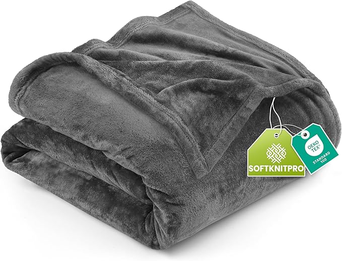 Utopia Bedding Ultra Soft Fleece Bed Blanket King Size Grey (90x102 Inches) | Microfiber Plush Warm Lightweight Breathable Cozy Blanket Anti-Static, All Season Use, Gift for Women and Men