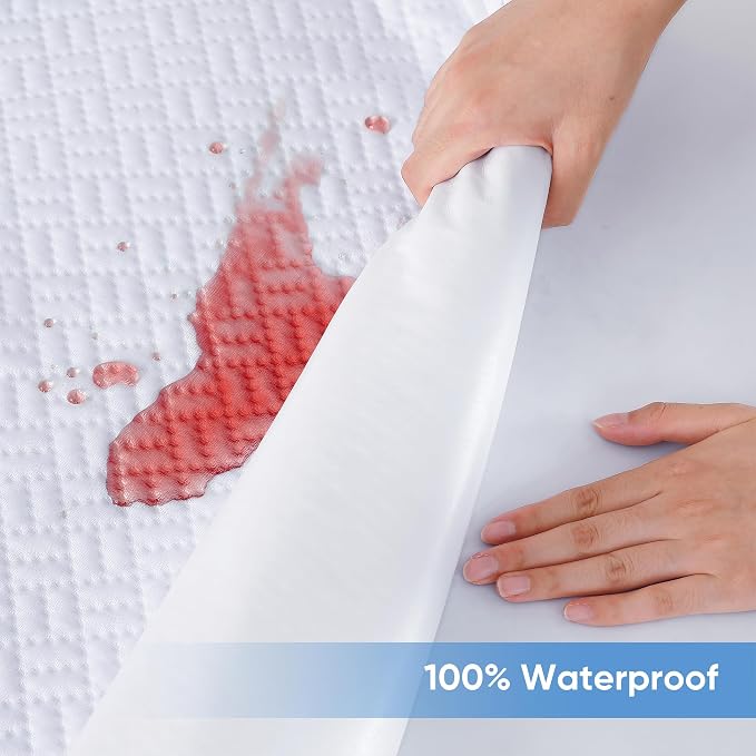 Cooling Waterproof Mattress Protector California King Size, Mattress Cover 3D Air Fabric Mattress Pad Cover Smooth Soft Breathable Noiseless, 8''-21'' Deep Pocket