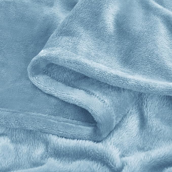 BEDELITE Fleece Blanket Soft Plush Twin Size Blanket Washed Blue 60"x80" | Ultra Soft Fleece, Plush Microfiber, Lightweight Warmth, All Season Comfort, Fade Resistant, Machine Washable, Couch Sofa Bed