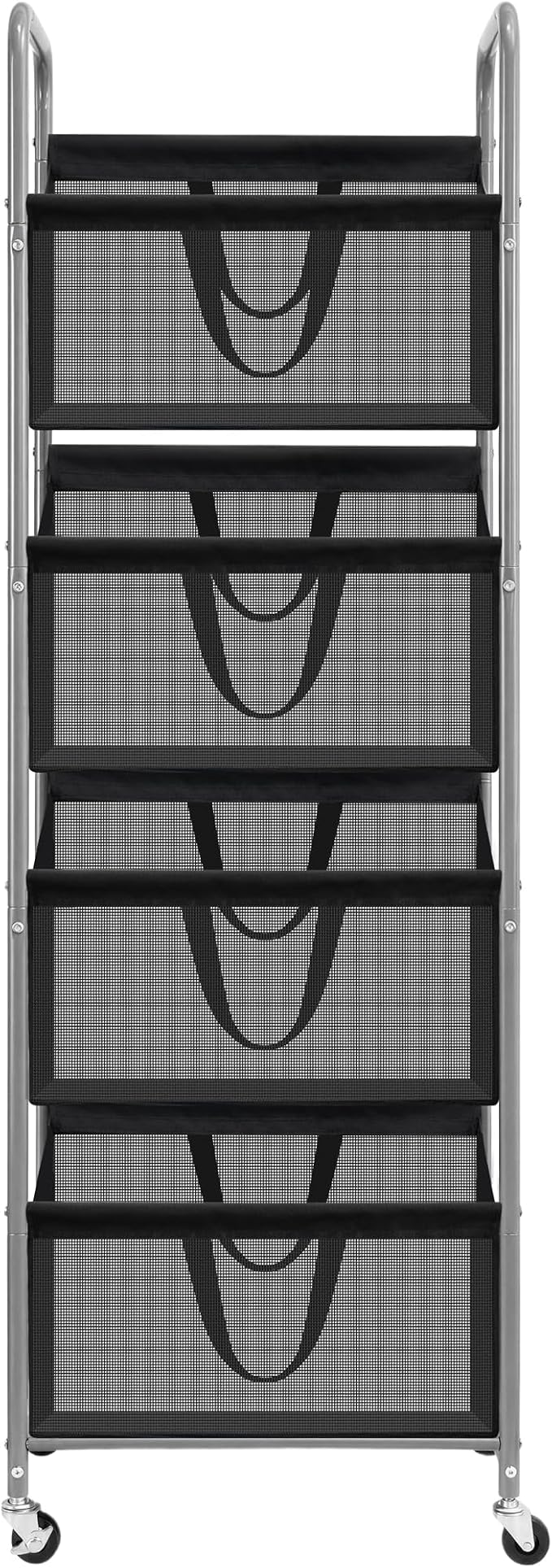 STO STO 4-Tier Vertical Rolling Laundry Hamper, Removable Bags, Black Mesh | 160L Capacity, Space-Saving Vertical Design, Rust-Resistant Steel Frame, Lockable Wheels, Ideal for Apartments & Small Spaces