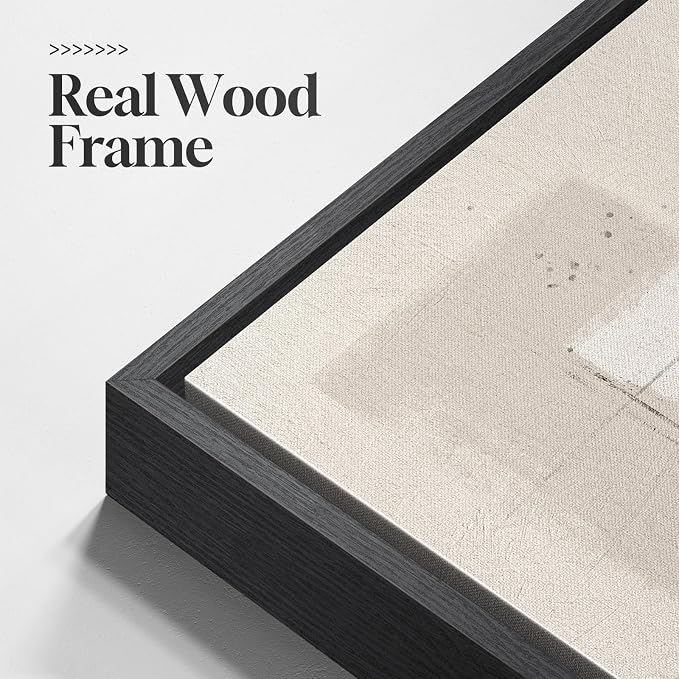 Large Framed Neutral Abstract Floral Wall Art for Living Room, 24x36 In | 2 Piece, Canvas prints, Black and beige pictures, Flower paintings, Modern minimalist artwork, Dining room bedroom wall decor