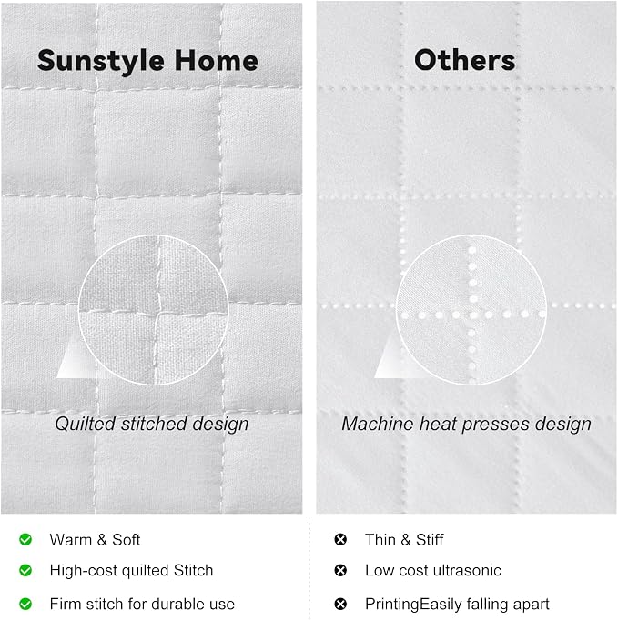 SunStyle Home Twin Quilt Set, Lightweight Bedding Summer Bedspreads,White | Soft Coverlet With 2 Pillow Shams,Morden Style Quilts for All Season, Suitable for Bed,Couch,Bedroom,Guest Room,68"X86"