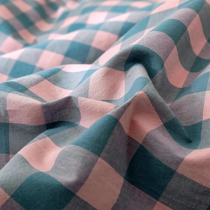 LifeTB Purple Pink Plaid Comforter Set Full Geometric Checkered Pattern Comforter Boho Grid Plaid Printed Bedding Comforter Set Fluffy Soft Lightweight Bedding Comforter Full Size with 2 Pillowcases