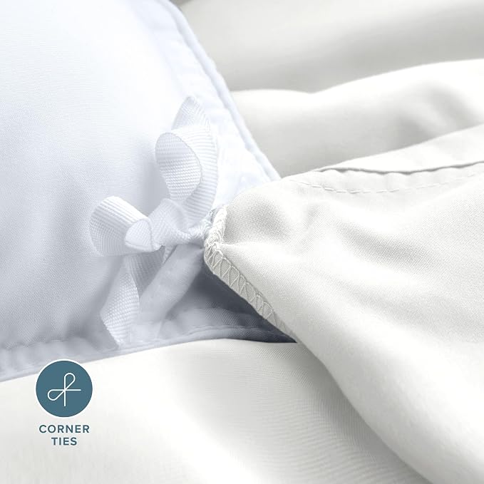 Bare Home Duvet Cover Set 1800 Ultra-Soft (Twin/Twin XL, Antique White) | Lightweight, Cooling, Breathable, Premium 1800 Ultra-Soft, All-Season