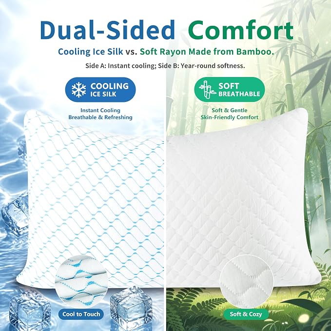 Memory Foam Pillows King Size Set of 2,Cooling Pillow for Side Sleepers | Adjustable Firm Pillow,Breathable Washable Removable Covers, for Hot,Side,Back,Stomach Sleeper,Relieve Shoulder Neck Pain