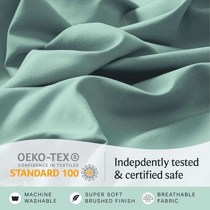 LuxClub 3 PC Twin Sheet Set, Deep Pockets Wrinkle Free Cooling Bed Sheets Hotel Bedding for Women, Men, Kids & Teens, Includes 1 Fitted Sheet, 1 Flat Sheet and 1 Pillowcase-Silky Soft Light Teal | LUXCLUB Cooling Twin Size Fitted Sheet & Pillowcase Set...