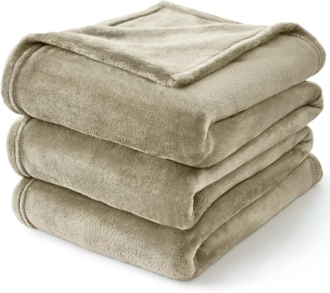 BEDELITE Fleece Blanket Soft Plush Throw for Couch Linen Brown 50"x60" | Ultra Soft Fleece, Plush Microfiber, Lightweight Warmth, All Season Comfort, Fade Resistant, Machine Washable, Couch Sofa Bed