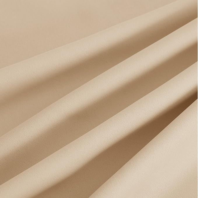 NICETOWN Beige Room Darkening Curtains 72 Inches Long 2 Panels for Living Room, Bedroom, Nursery Summer Thermal Insulated Blackout Drapes Grommet Noise Reducing Window Curtains, W40