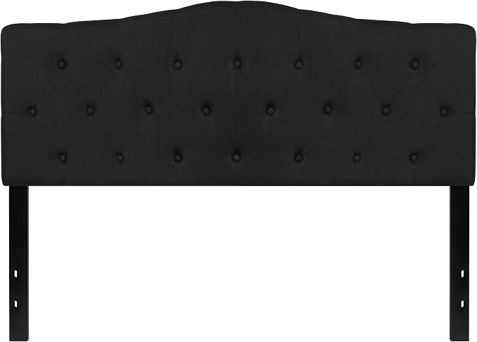 Flash Furniture Queen Tufted Fabric Headboard, Black | Adjustable Height, Easy Install, Bedroom Decor