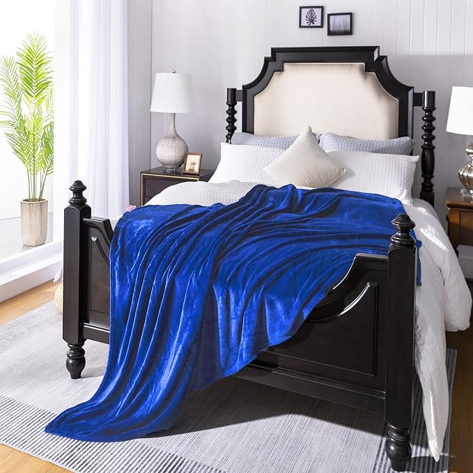 Royal blue Fleece Plush Throw Blanket 108"x90"for Couch Fuzzy Cozy Flannel | Super Soft Lightweight Microfiber Blanket for Sofa Bed bedroom Home Decor All Season,Birthday Gifts for Women Mom Adult