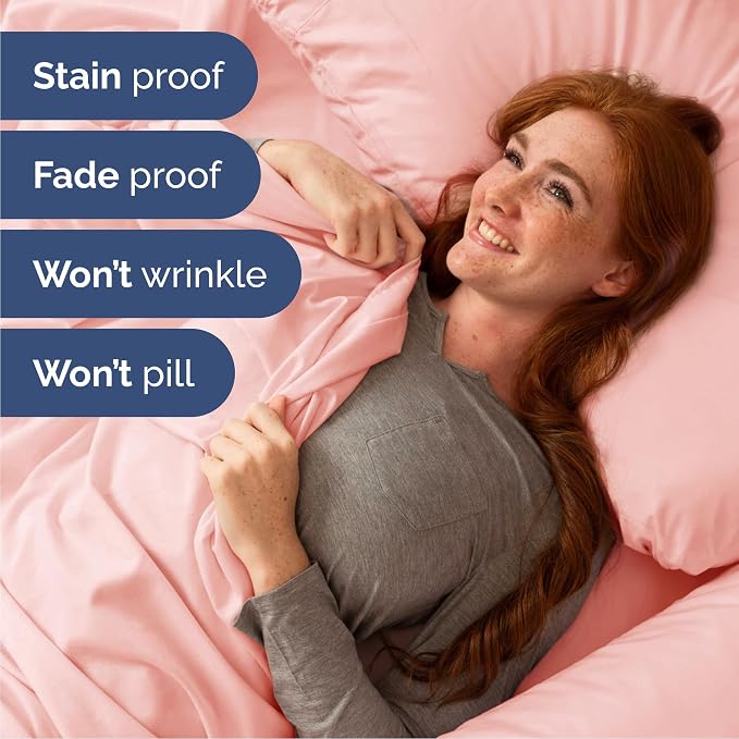 Cal King 6 Piece Bed Sheet Set - Breathable & Cooling Sheets - Baby Pink | Ultra-Soft Hotel Luxury Bedding Set with 8-16 Inch Deep Pockets, 1 Flat & 1 Fitted Sheet & 4 Pillowcases, Wrinkle & Fade Free