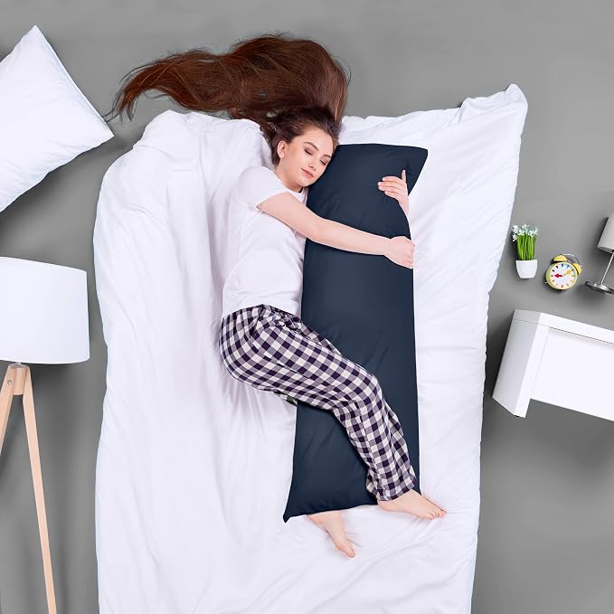 Utopia Bedding Full Body Pillow for Adults (Navy, 20 x 54 Inch), Long Pillow Insert for Sleeping, Ideal for Side Sleepers | Large Body pillows for Adults, Plush Support, Pregnancy Pillow Insert for sleeping, helps maintain body contour, 20x54 inches