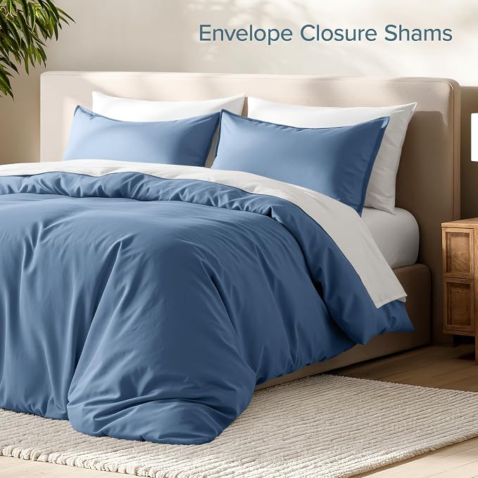 Bare Home Duvet Cover Set 1800 Ultra-Soft (King, Coronet Blue) | Lightweight, Cooling, Breathable, Premium 1800 Ultra-Soft, All-Season