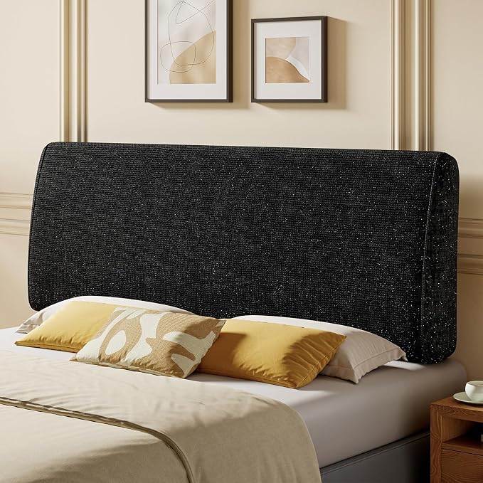 4.7" Upholstered Headboard for King Size Bed, Height Adjustable and Ergonomic Headboard, Easy Assemble, Sturdy and Durable, Starry Night Black