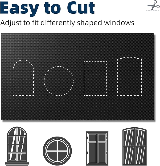 NIGHTON Portable Blackout Curtains 71"×60", Strong Hook and Loop Tape Strips with Adhesive, Cuttable Blackout Window Cover, 100% Black Out Material Blinds for Baby Nursery or Travel - Black