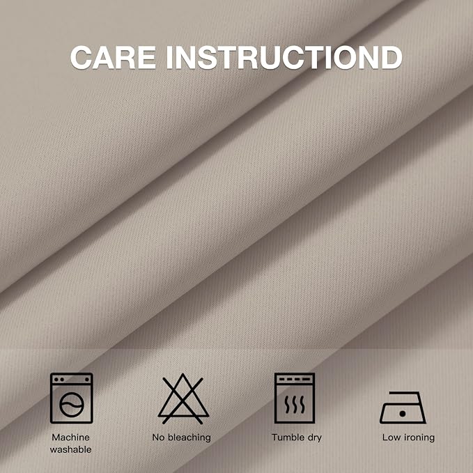 COSVIYA Grommet Room Darkening Natural Curtains 84 inch Long for Bedroom | Light Blocking Insulated Thermal Curtains for Living Room, Blackout Thick Polyester Window Drapes,52x84 inches, 2 Panels