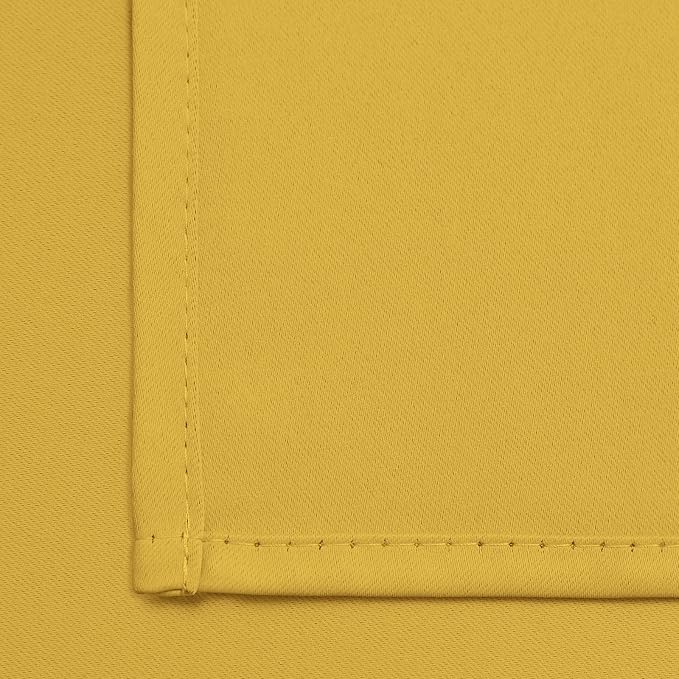 Yakamok Room Darkening Curtains 52x45 inch Long Mustard Yellow-Living Room | 2 panels,grommet blackout window treatment,thermal insulated,light blocking drapes,privacy protection,bedroom dining room