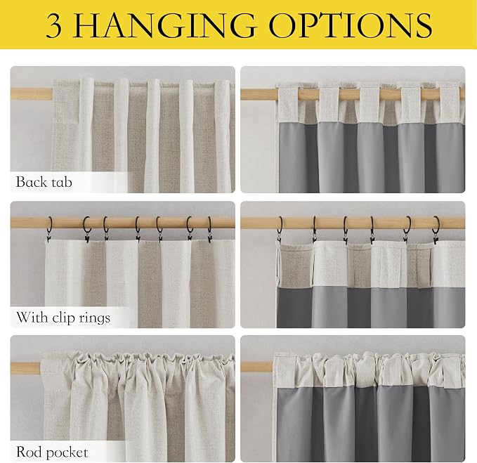 NICETOWN 100% Blackout Curtains 78 inches Long 2 Panels, Alabaster Gray | Thick Linen Blend, Insulated Rod Pocket Back Tab Privacy Draperies for Night Shift Workers Full Darkness, Each W52" x L78"