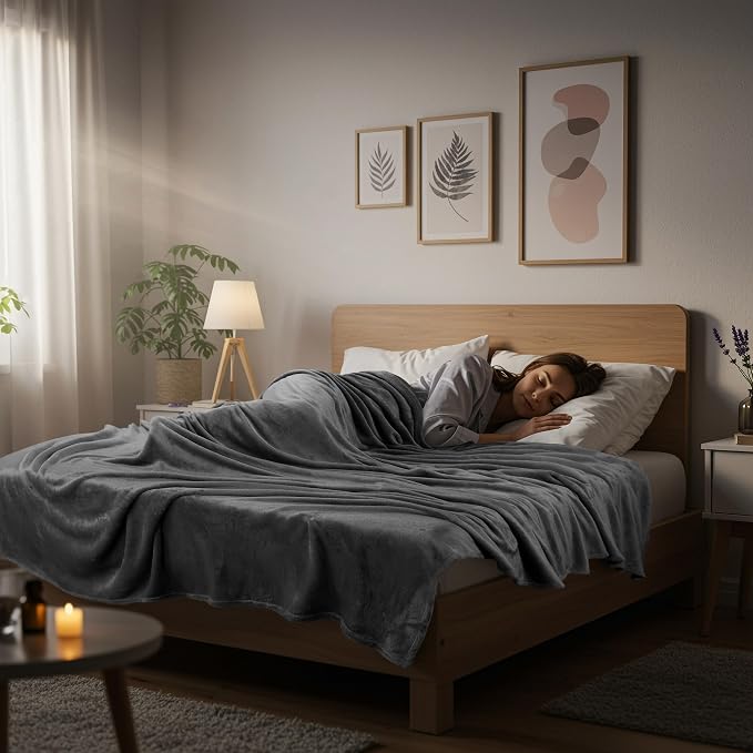 Utopia Bedding Ultra Soft Fleece Bed Blanket King Size Grey (90x102 Inches) | Microfiber Plush Warm Lightweight Breathable Cozy Blanket Anti-Static, All Season Use, Gift for Women and Men