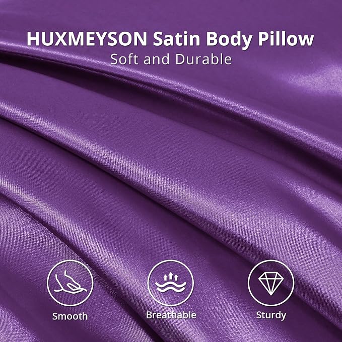 Body Pillow with Satin Pillowcase, Body Pillow for Adults | 20"x54", Removable Cover, OEKO-TEX Certified Down Alternative Filling,Washing Machine