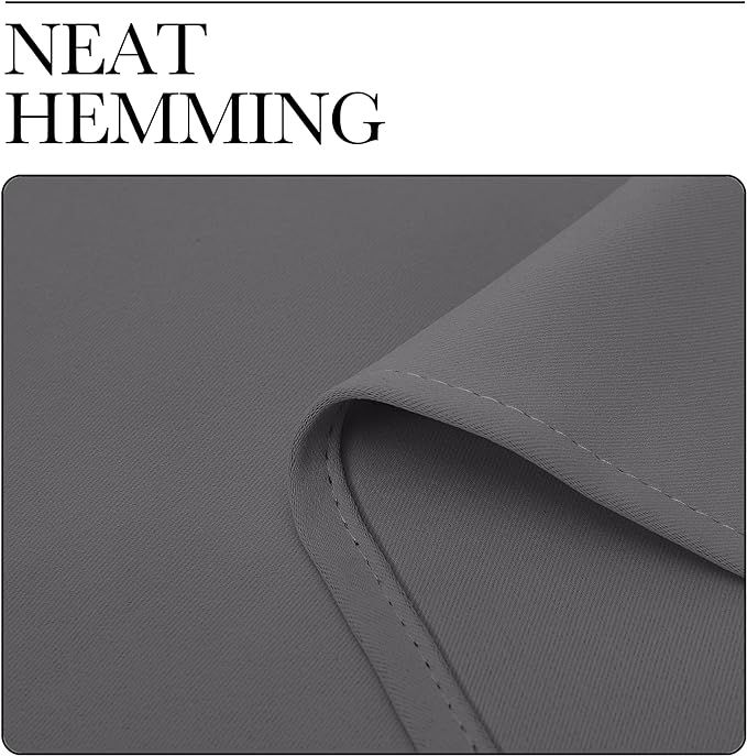 NICETOWN Bedroom Blackout Curtains Panels, 1 Pair, 55 x 118-inch, Grey | Triple Weave Energy Saving Thermal Insulated Solid Grommet Blackout Draperies for Patio