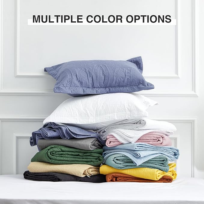 Love's cabin Quilts for Queen Bed White Bedspreads - Soft Bed Summer Quilt Lightweight Microfiber Bedspread- Modern Style Coin Pattern Coverlet for All Season - 3 Piece (1 Quilt, 2 Pillow Shams)