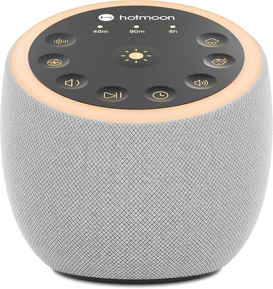 Hotmoon Sound Machine for Sleep, Cocoon 2, 40 Sounds, Dual-Speaker, Plug in | White Green Pink Brown Noise Machine for Sleeping Adults Office Privacy Baby Dogs, 4 Timers, 8 Night Light, Rain Noise Maker