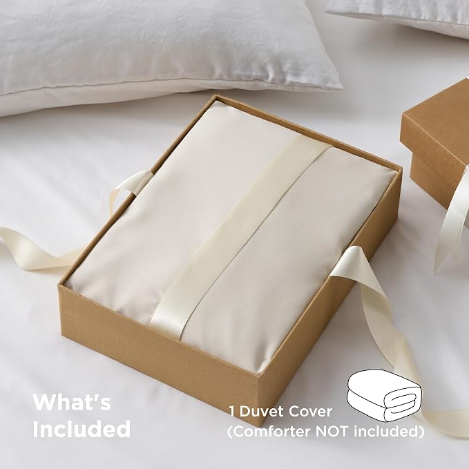 Bedsure Duvet Cover Queen Size, Soft Double Brushed Bedding, Light Beige | For Kids & Adults, 90"x90", Only 1 Comforter Cover, No Pillow Shams, Hotel Luxury, Breathable, Lightweight, Zipper Closure