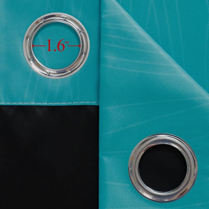 Ombre Teal and Purple Blackout Curtains for Kids Bedroom | Room Darkening Thermal Insulated Gradient Curtains, Full Light Blocking Grommet Drapes for Living Room,52Wx96L Inch, 2 Panels