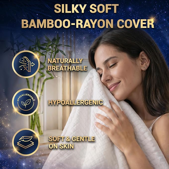 Royal Therapy Queen Memory Foam Pillow, Adjustable Shredded Odor-Free Pillow for Neck & Shoulder Pain Relief, Support for Back, Stomach, Side Sleepers, AirFlowPRO