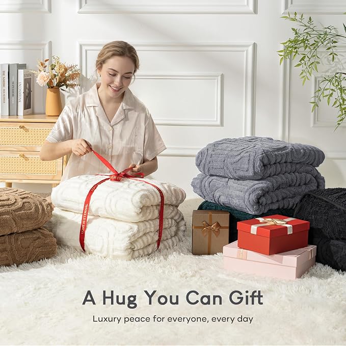 Cottonblue Jacquard Weighted Blanket for Adults 20 lbs Queen Size 60"x80" | Soft Sherpa Fleece Heavy Throw Blanket for Sleep Calm Relax, Fuzzy Warm Arch Grey Heavy Blanket for Bed Sofa Couch Washable