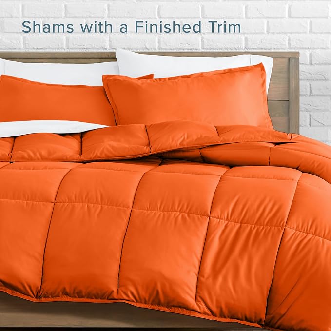 Bare Home Comforter Set - 1800 Ultra Soft (Twin/Twin XL, Orange) | All-Season, Breathable, Hypoallergenic, Premium 1800, Warm, Cozy