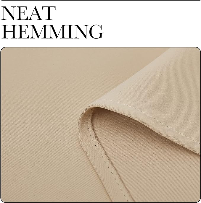 NICETOWN Biscotti Beige Blackout Curtains for Window 42" w x 48" L 2 Panels | Home Decoration Light Noise Reducing Thermal Insulated Draperies with Rod Pocket Top, Light Blocking Bedroom Kitchen Decor