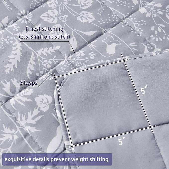 yescool 25 lbs Weighted Blanket Queen Size for Adults (60”x 80”, Pearl Grey) Cooling Heavy Blanket for Sleeping Perfect for 240-260 lbs, Winter Thick Breathable Blanket with Premium Glass Bead