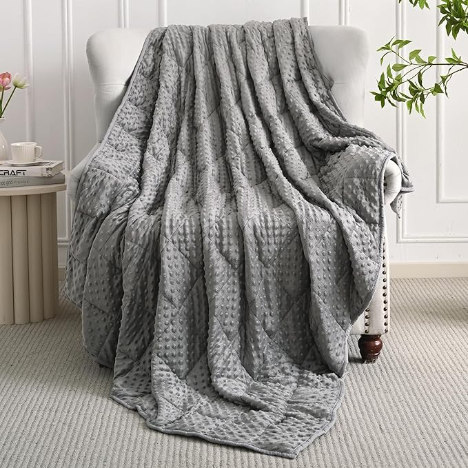 Mr. Sandman Weighted Blanket for Adults, King Size 20 lbs, 88 x 104 Inches | Cooling Soft Minky for Hot Sleepers; Machine Washable; Filled with Glass Beads; Heavy Bed Throw for Sleep; Grey