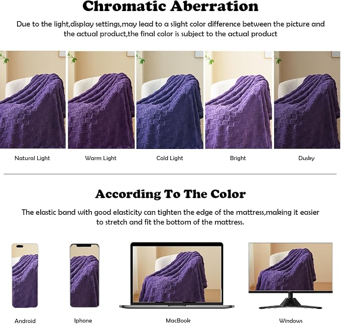 NEWCOSPLAY 3D Checkered Flannel Throw Blanket, Purple Checkered, 50"x70" | Super Soft Cute Lightweight Decorative Premium Silky Fleece Blanket for Couch Sofa Bed, Gift for Women Men, All Season Use
