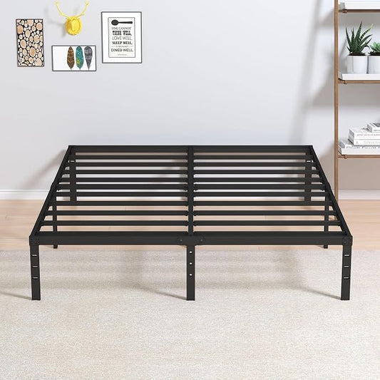 Maenizi King Size Bed Frame, 12 Inch Heavy Duty King Platform Bed Frame | No Box Spring Needed, Support Up to 3000 lbs, Easy Assembly, Noise Free, Black