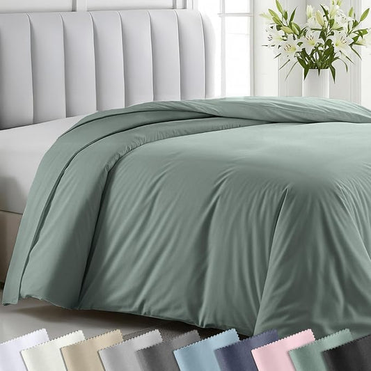 California Design Den 100% Cotton Sateen Twin XL Duvet Cover, Sage Green | Duvet Cover Only, Comforter Not Included, Backed by Good Housekeeping Seal, Button Closure & Corner Ties