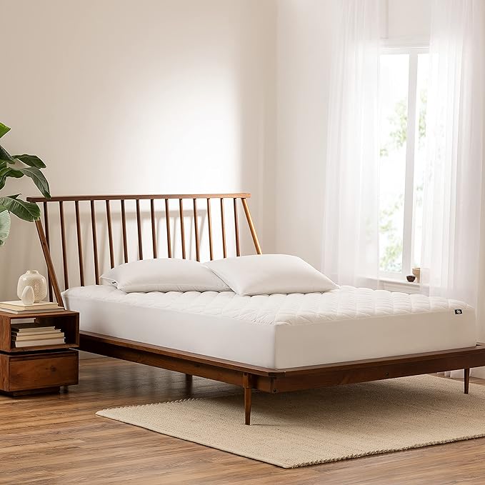 Serta Power Clean Triple Action Waterproof Mattress Pad, California King | Triple-action waterproof protection with moisture-wicking fabric and a soft quilted top, fits mattresses up to 15 inches