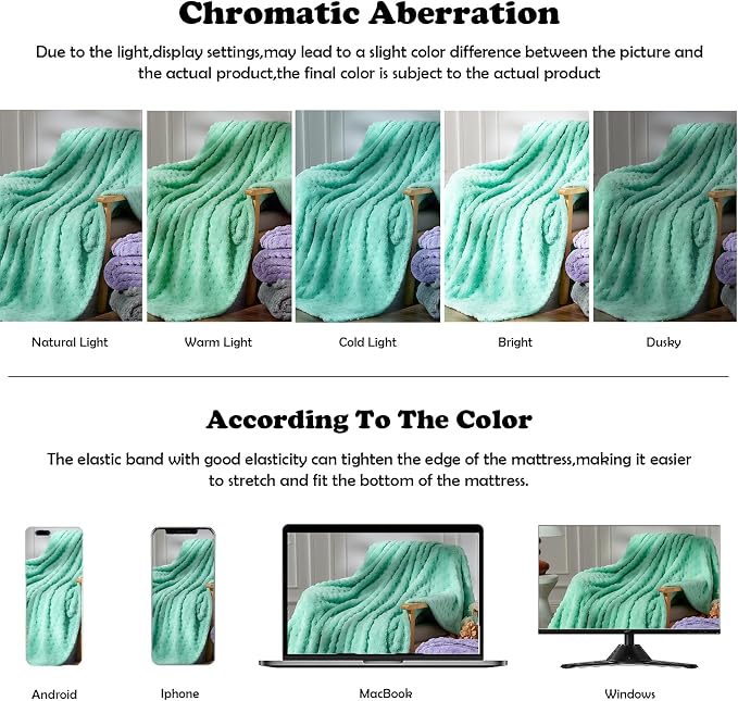 NEWCOSPLAY 3D Waffle Checkered Flannel Twin Blanket, Aqua, 60"x80" | Super Soft Cute Lightweight Decorative Premium Silky Fleece Blanket for Couch Sofa Bed, Gift for Women Men, All Season Use