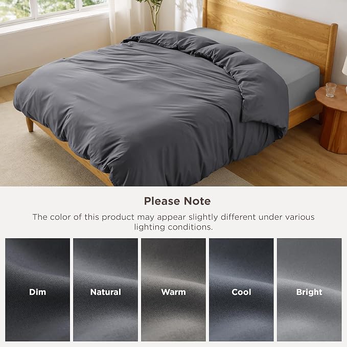 Bedsure Duvet Cover King Size, 1Pc Soft Double Brushed Bedding, Dark Grey | For Kids & Adults, 104"x90", Only 1 Comforter Cover, No Pillow Shams, Hotel Luxury, Breathable, Lightweight, Zipper Closure