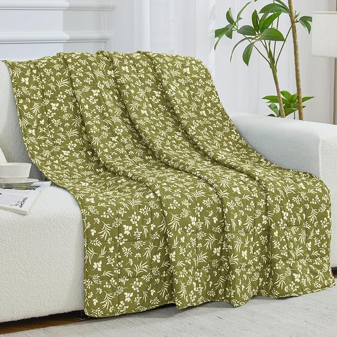yescool Weighted Blanket for Adults (20 lbs, 48" x 72", Sage) Cooling Heavy Blanket for Sleeping Perfect for 140-160 lbs, Twin Size Breathable Blanket with Premium Glass Bead, Machine Washable