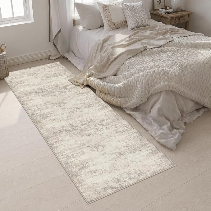 3x10 Washable Runner Rug：Modern Abstract Soft Carpet Brown Beige | For Hallway, Bedroom, Kitchen, Laundry, Bathroom,Door Mat,Modern Abstract,Machine washable,Non-Slip,Stain Resistant,Indoor