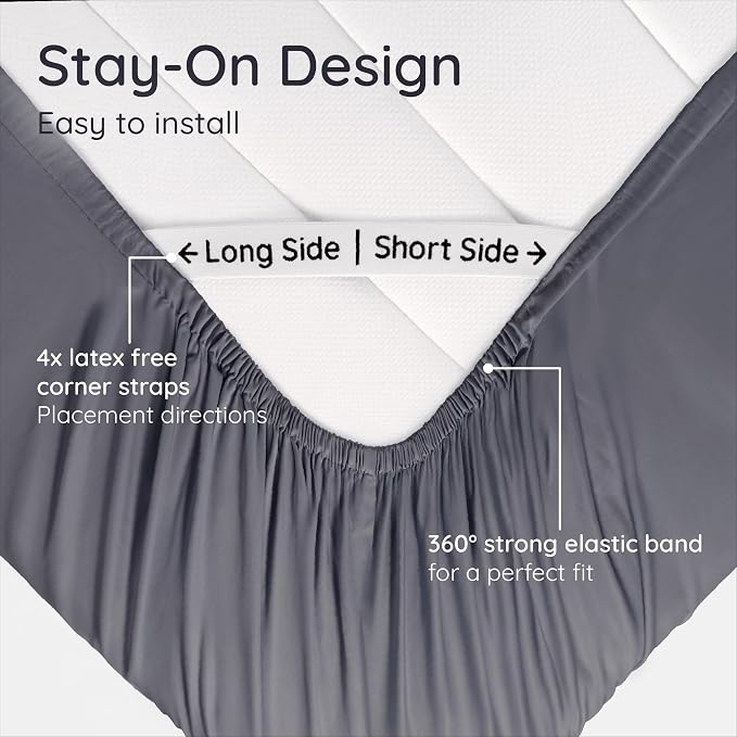 Bambaw 100% Viscose Derived from Bamboo Full Fitted Sheet, Cooling, Deep Pockets, Charcoal