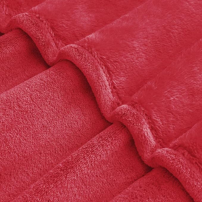 BEDELITE Fleece Blanket Soft Plush Oversized Bed Blanket Red 120"x120" | Ultra Soft Plush Fleece, Lightweight Warmth, All Season Comfort, Fade Resistant, Machine Washable, Perfect for Sharing