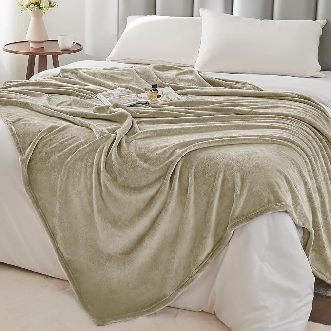 BEDELITE Fleece Blanket Soft Plush Throw for Couch Linen Brown 50"x60" | Ultra Soft Fleece, Plush Microfiber, Lightweight Warmth, All Season Comfort, Fade Resistant, Machine Washable, Couch Sofa Bed