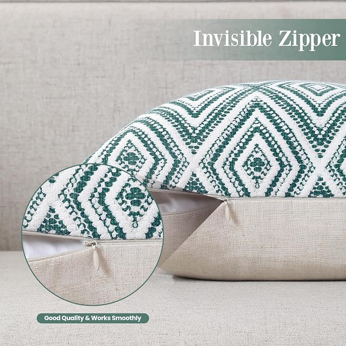 HPUK Throw Pillow Covers 20x20, Set of 4, Aqua Blue Couch Pillow Covers | Polyester fabric, patterned and solid designs, hidden zippers, machine washable, for sofas and beds, inserts not included