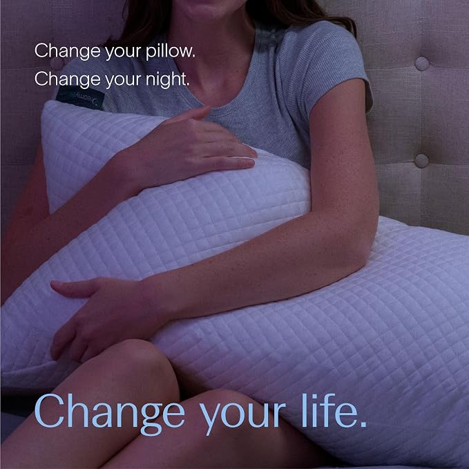 DreamyBlue Signature Adjustable Shredded Memory Foam Pillow King | CertiPUR-US Certified | Bamboo Rayon Cover | Side Back Stomach Sleepers | Washable | Neutral Spinal Alignment
