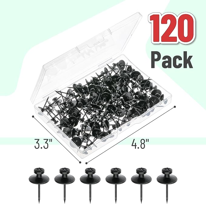 Mr. Pen- Double Headed Picture Hanging Nails, 120 Pack, Black | Tacks for Wall Hangings, Pins, Thumb Tacks, Picture Hangers